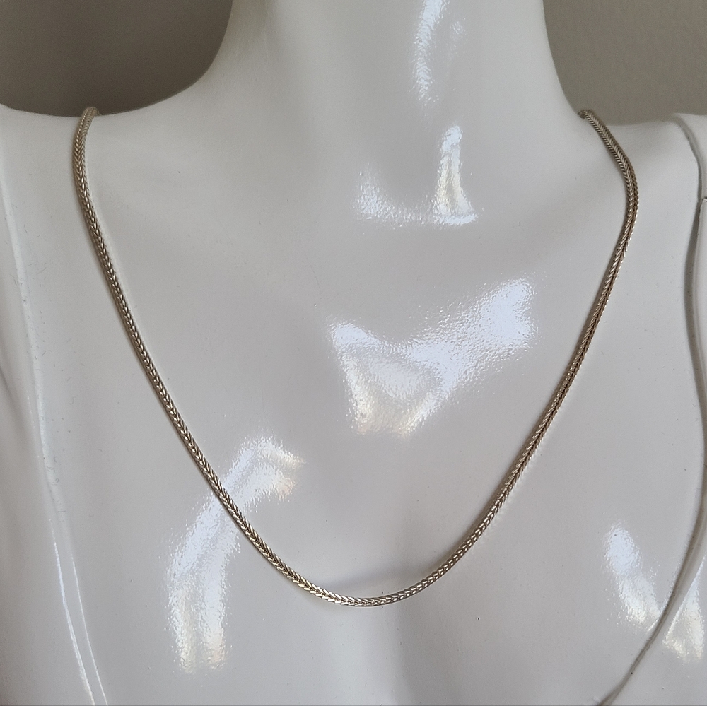 Vintage Sterling Silver 18" Elegant Luxury Braided Box Foxtail Chain Necklace